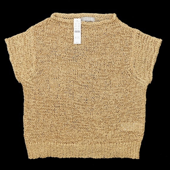 New JCREW Size M Montauk Textured Sweater Tee in Sunkissed Khaki $89 BZ511 - Picture 2 of 4